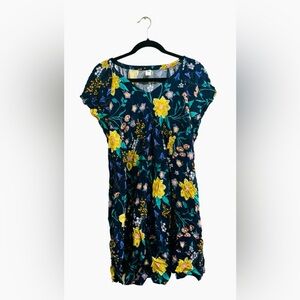 Old Navy Maternity Breezy Navy Blue Floral Dress, Size M